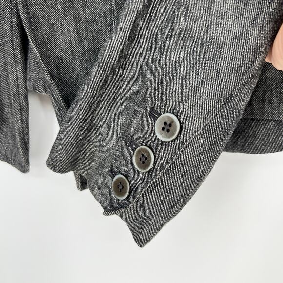 Vince Linen Blend Jacket Womens Size 6 Gray One Button Notch Lapel Collar Blazer - Picture 4 of 11